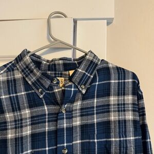 Blue and White Plaid Flannel